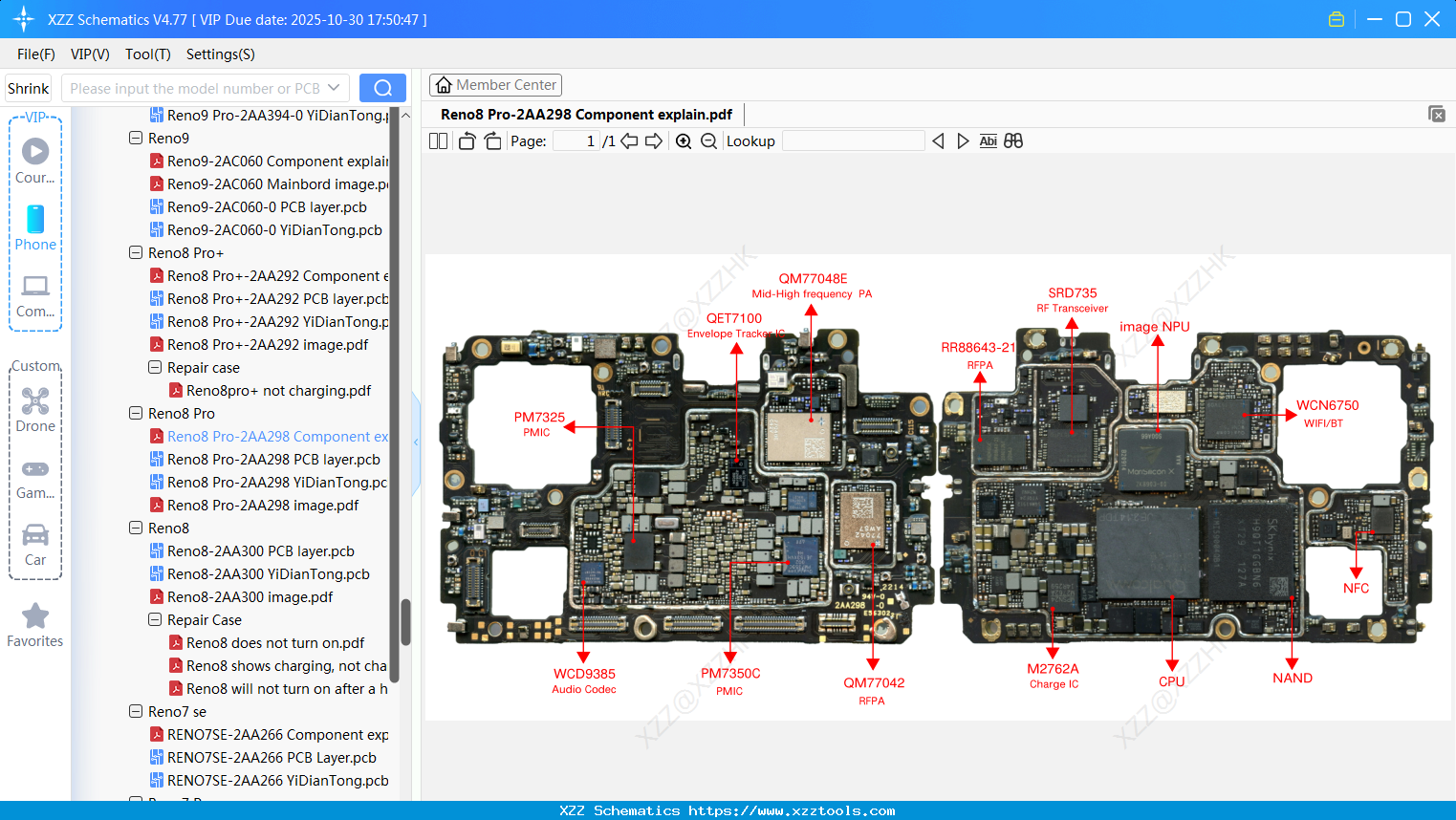 OPPO Reno8 Pro-2AA298 Component Explain